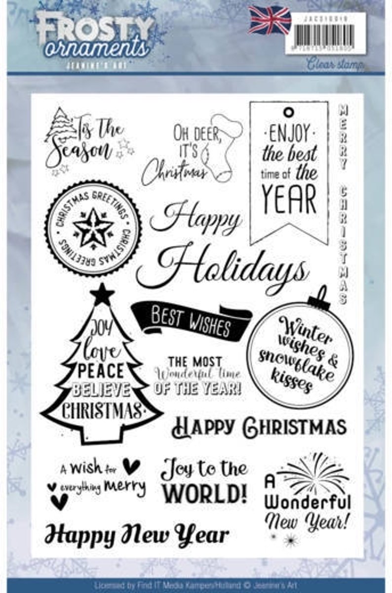 Tekst Stempel - Jeanines Art - Frosty Ornaments - Engels